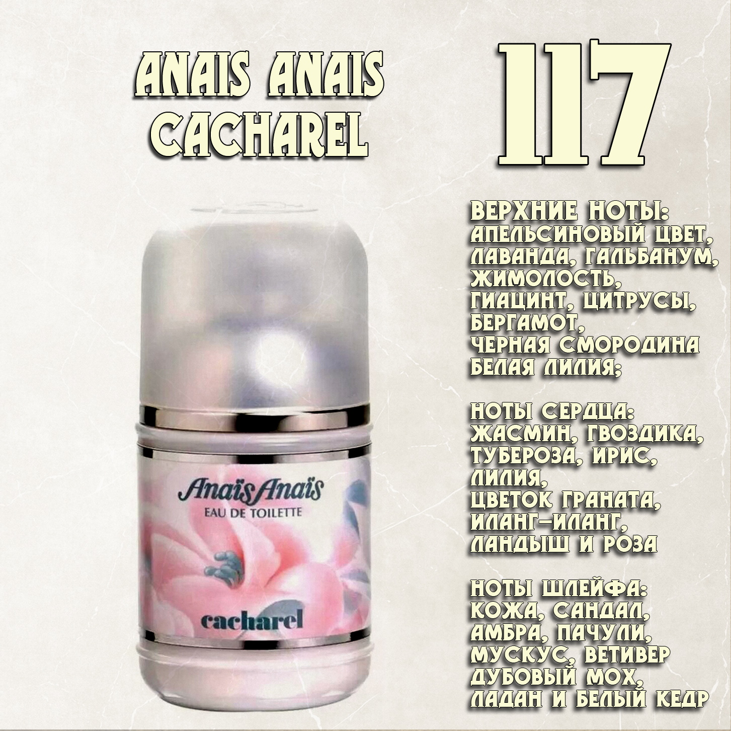 Parfum de Nathalie, Numéro 117.  (Anais Anais / Cacharel)