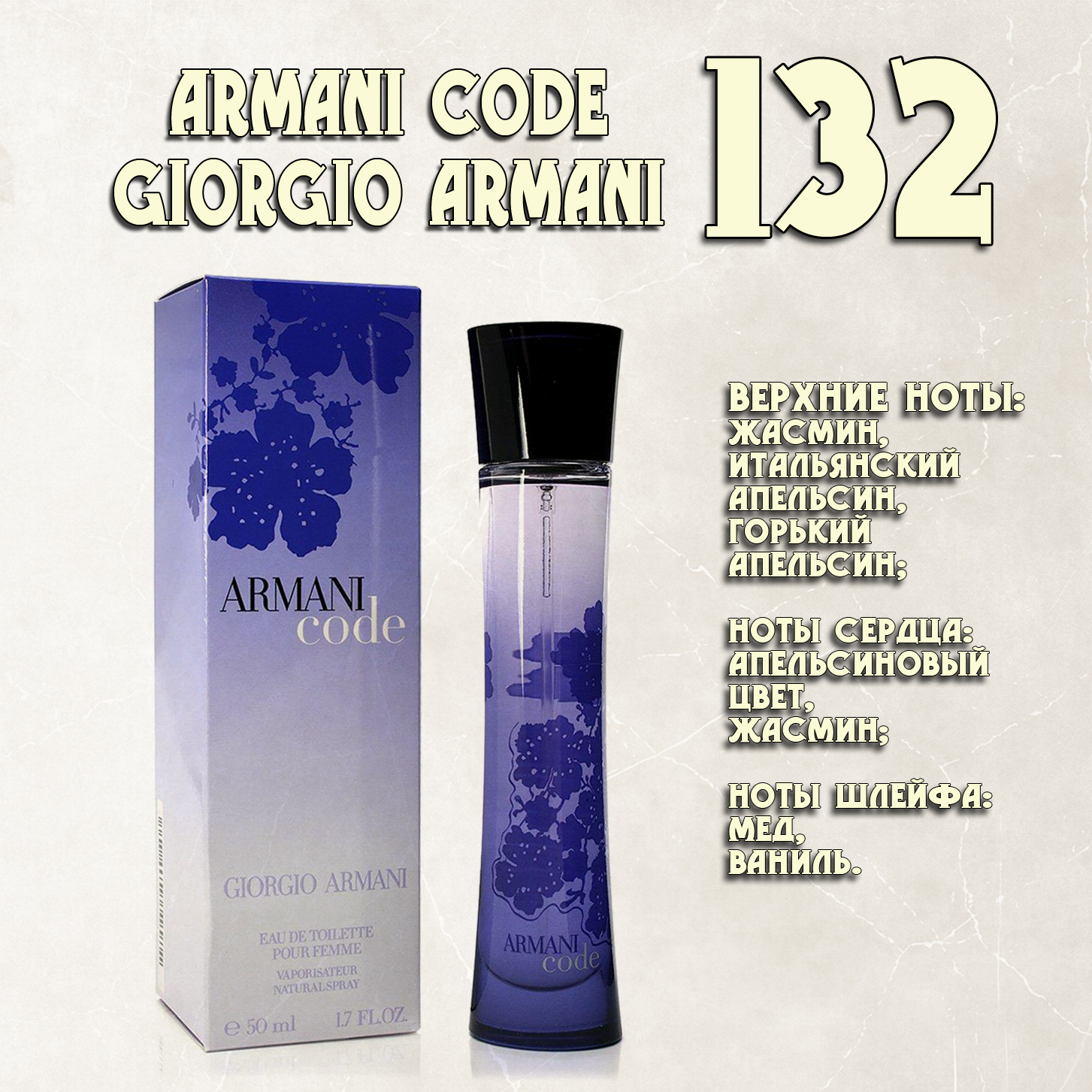 Parfum de Nathalie, Numéro 132.  (Armani Code / Giorgio Armani)