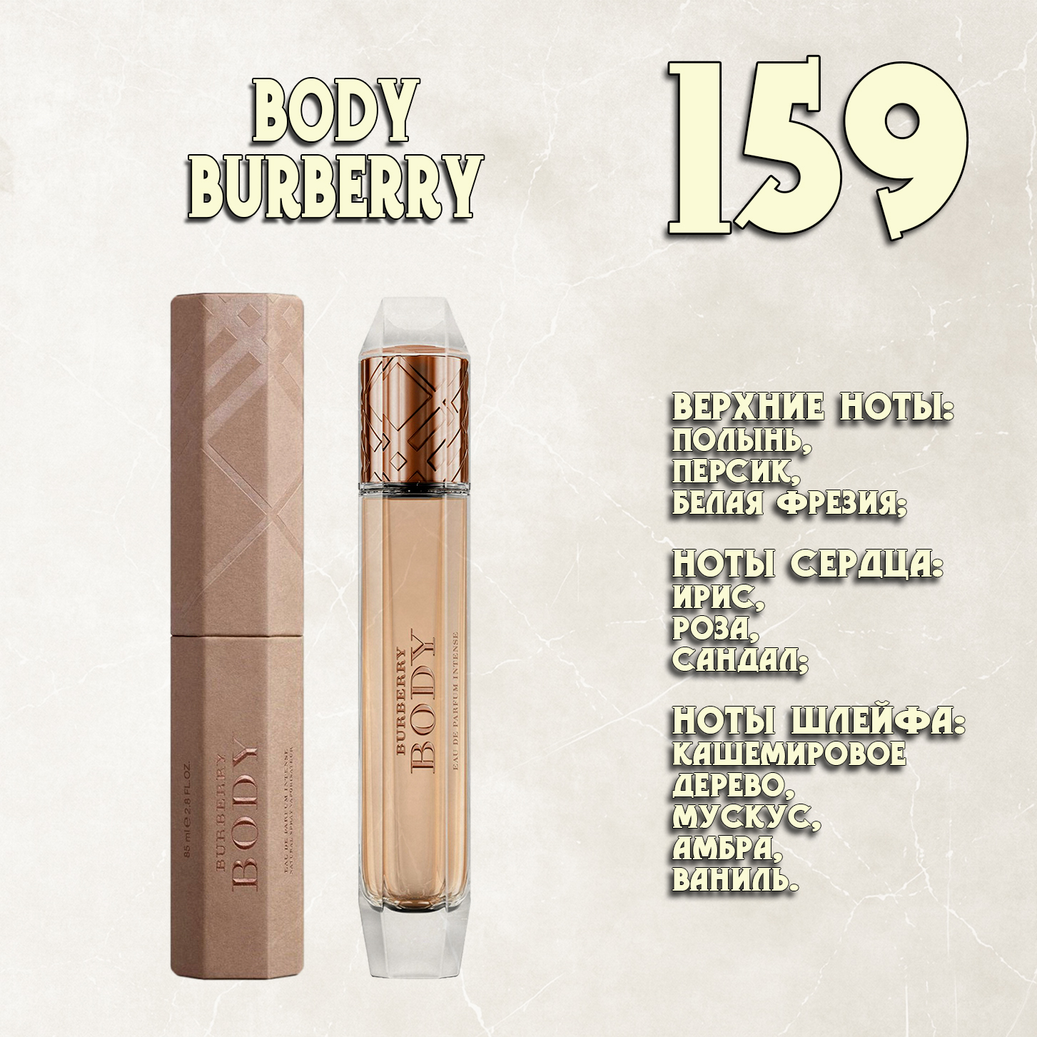 Parfum de Nathalie, Numéro 159.  (Body / Burberry)