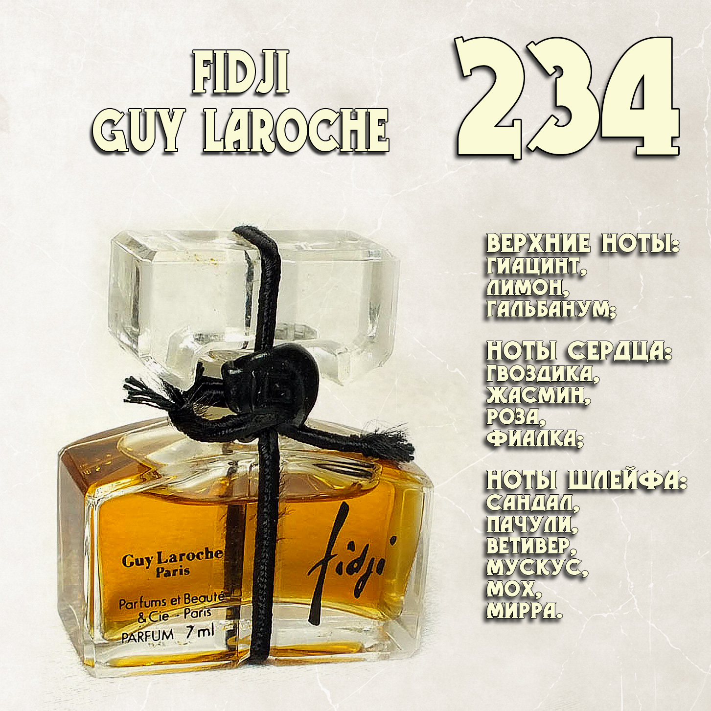 Parfum de Nathalie, Numéro 234.   (Fidji / Guy Laroche)