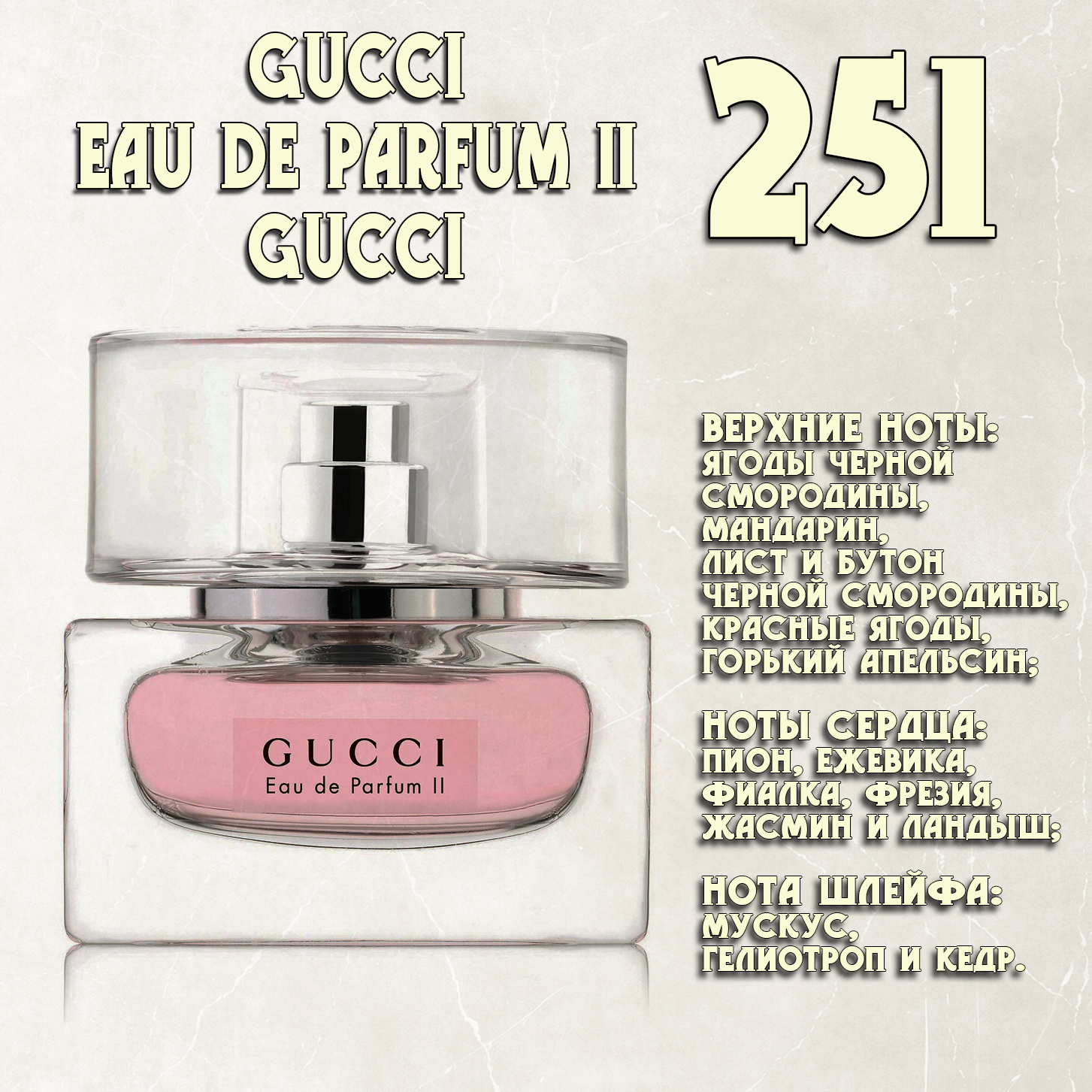 Parfum de Nathalie, Numéro 251.  (Gucci Eau de Parfum II / Gucci)