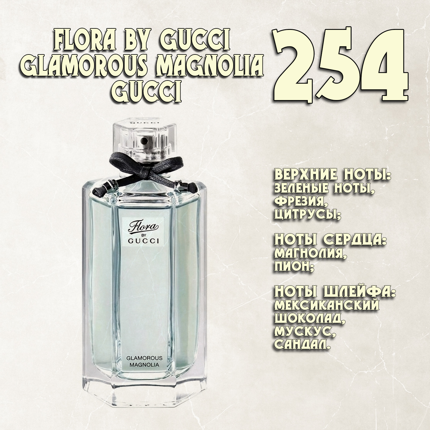 Parfum de Nathalie, Numéro 254.  (Flora by Gucci Glamorous Magnolia / Gucci)