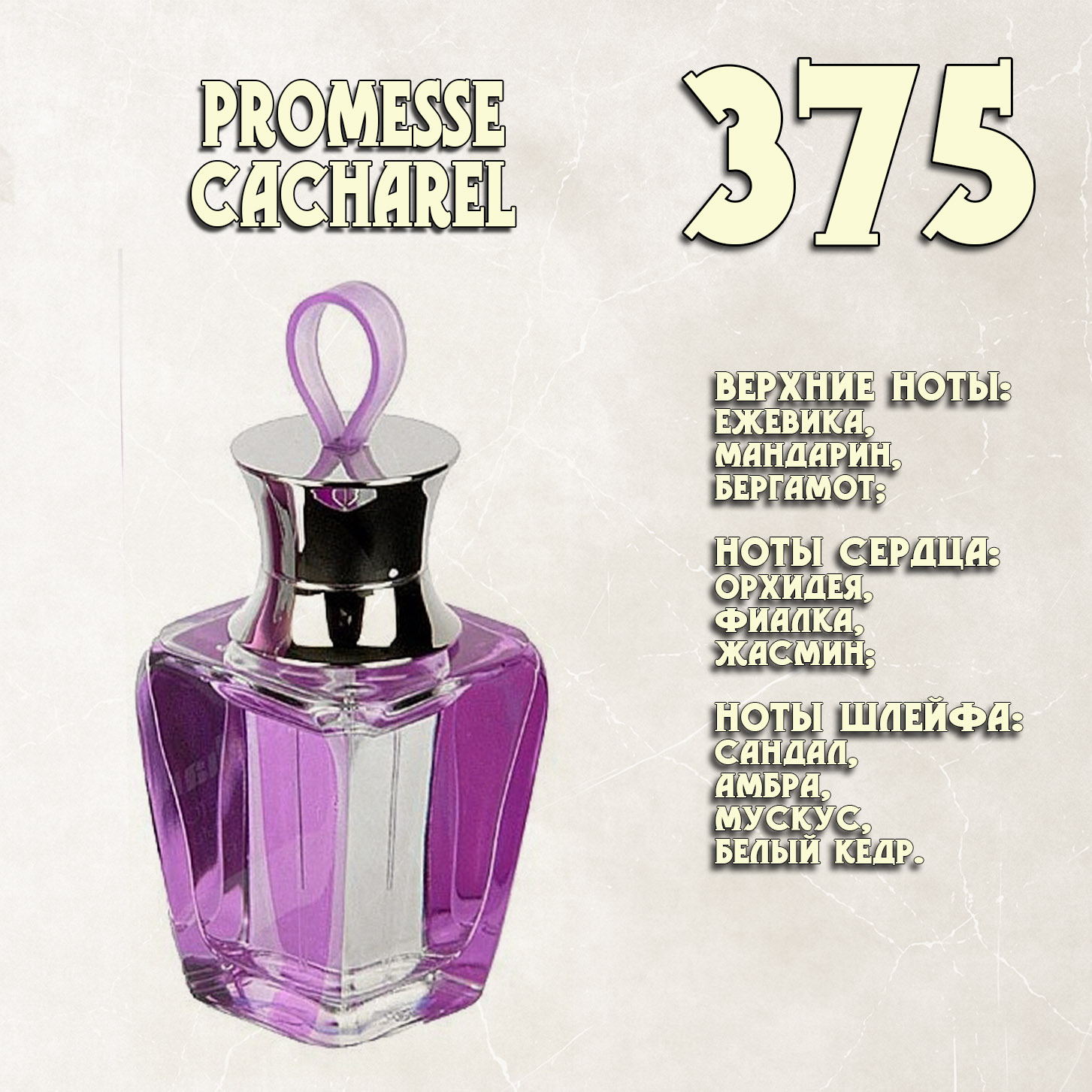 Parfum de Nathalie, Numéro 375.  (Promesse / Cacharel)